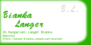 bianka langer business card